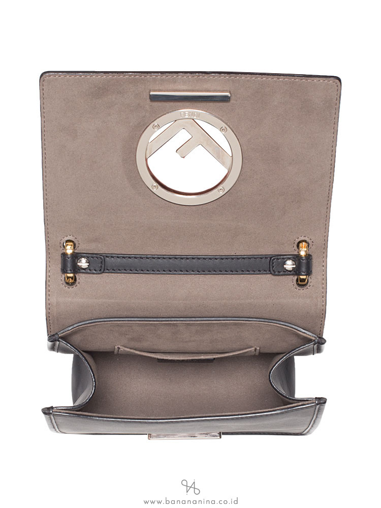 FENDI Small Kan I Logo Shoulder Bag Black