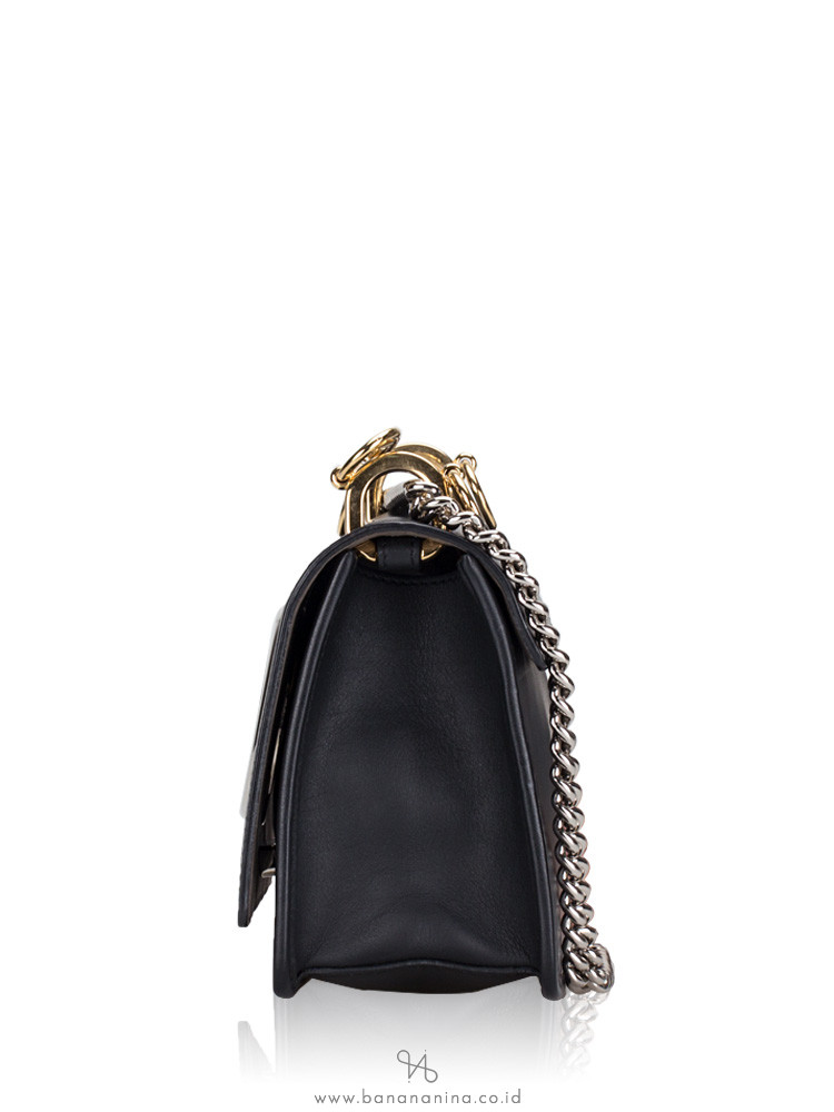 FENDI Small Kan I Logo Shoulder Bag Black