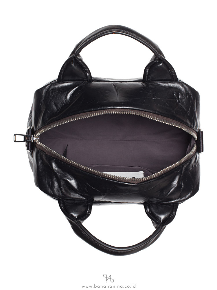 BIMBA Y LOLA Leather Zip Crossbody Black Purple