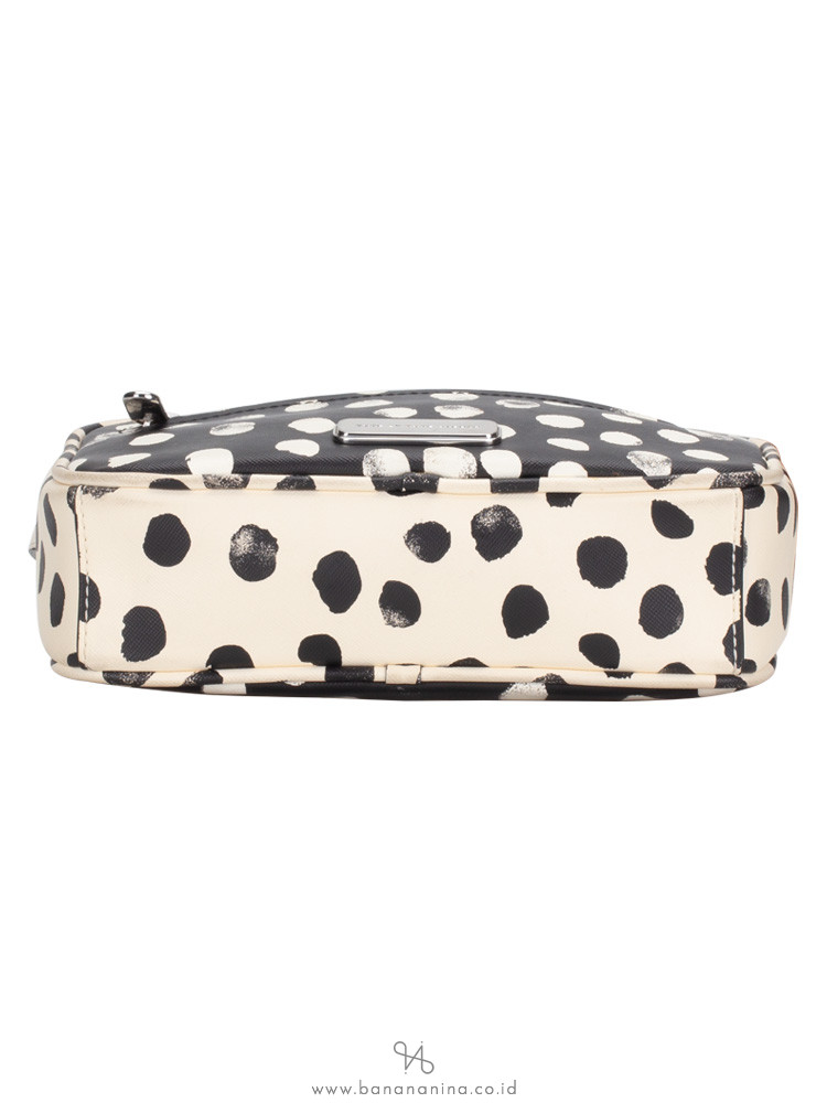 Marc Jacobs Sally Saffiano Crossbody Polka Dot Black White