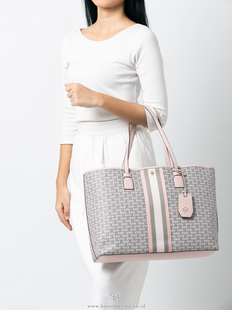 TORY BURCH Gemini Link Canvas Tote Coastal Pink