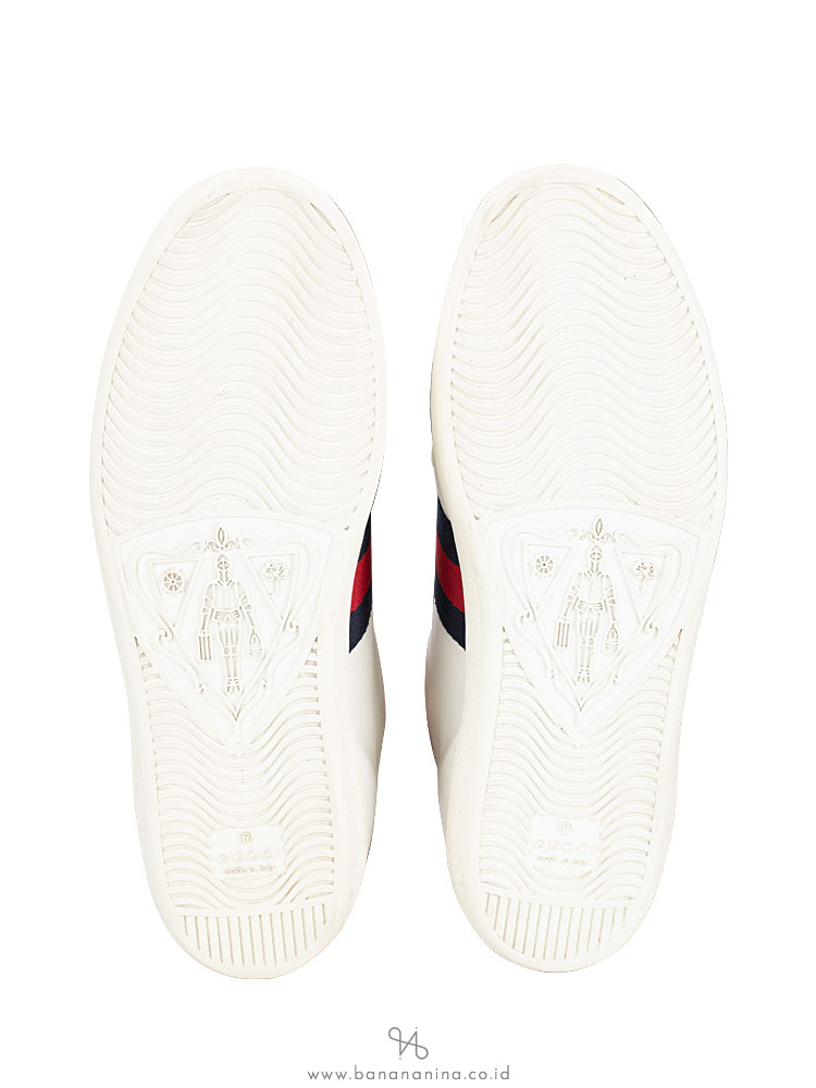 GUCCI Loved Embroidered Ace Sneakers White Sz 37.5