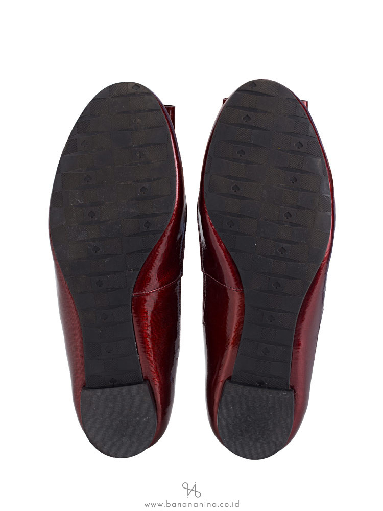 KATE SPADE Tock Patent Saffiano Flats Ruby Sz 7