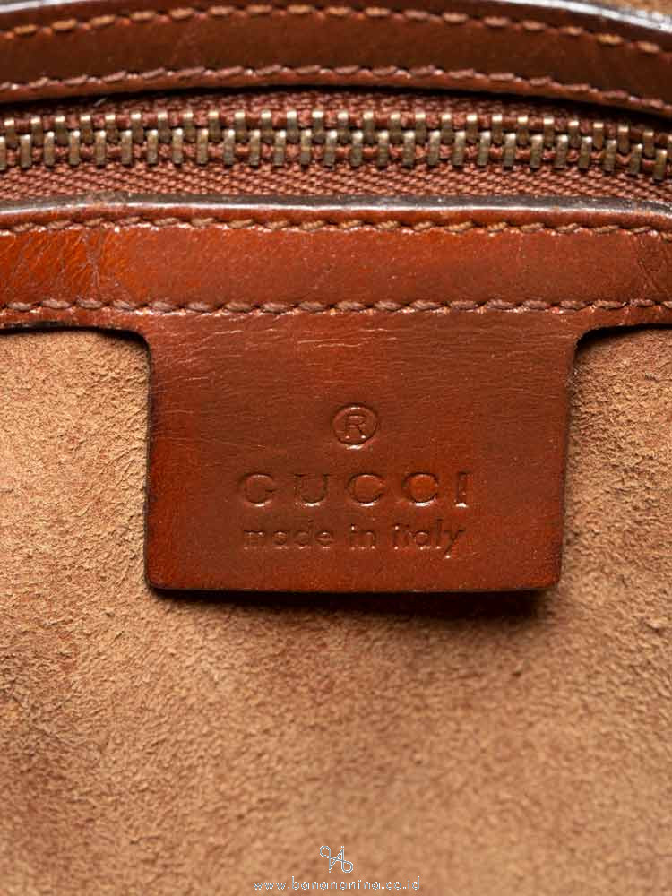 GUCCI GG Supreme Small Boston Bag Beige Brown
