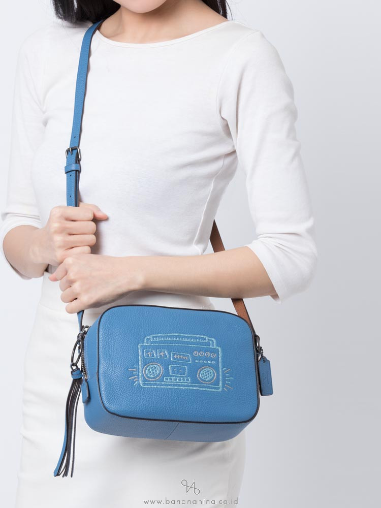 COACH 28664 X Keith Haring Boombox Camera Bag Sky Blue