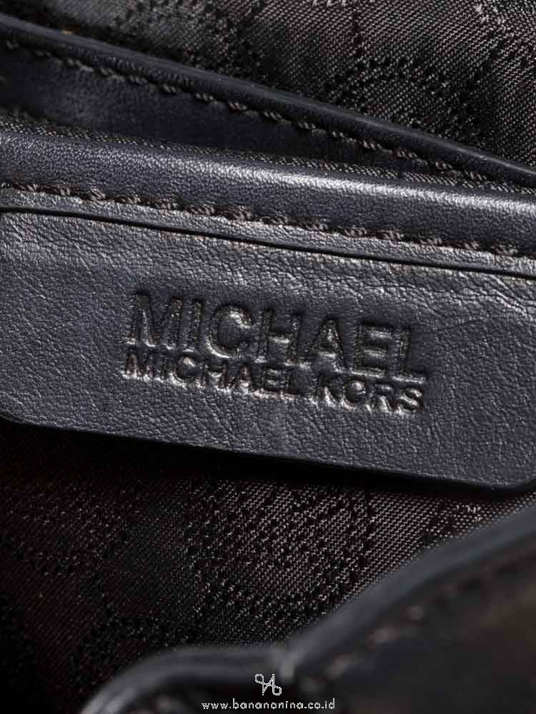 MICHAEL KORS Marly Drawstring Leather Backpack Black