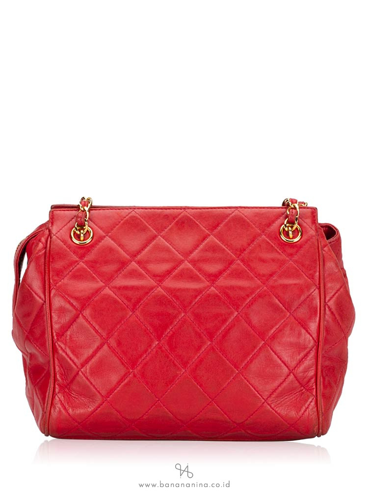 CHANEL Vintage Petite Timeless Shopping Bag Red