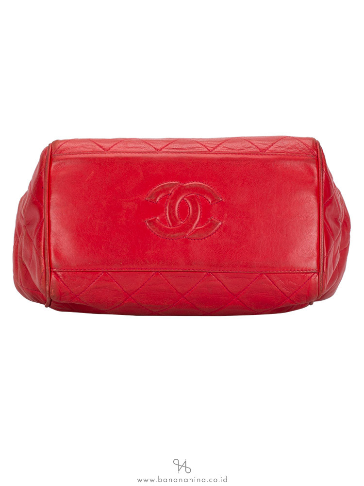 CHANEL Vintage Petite Timeless Shopping Bag Red
