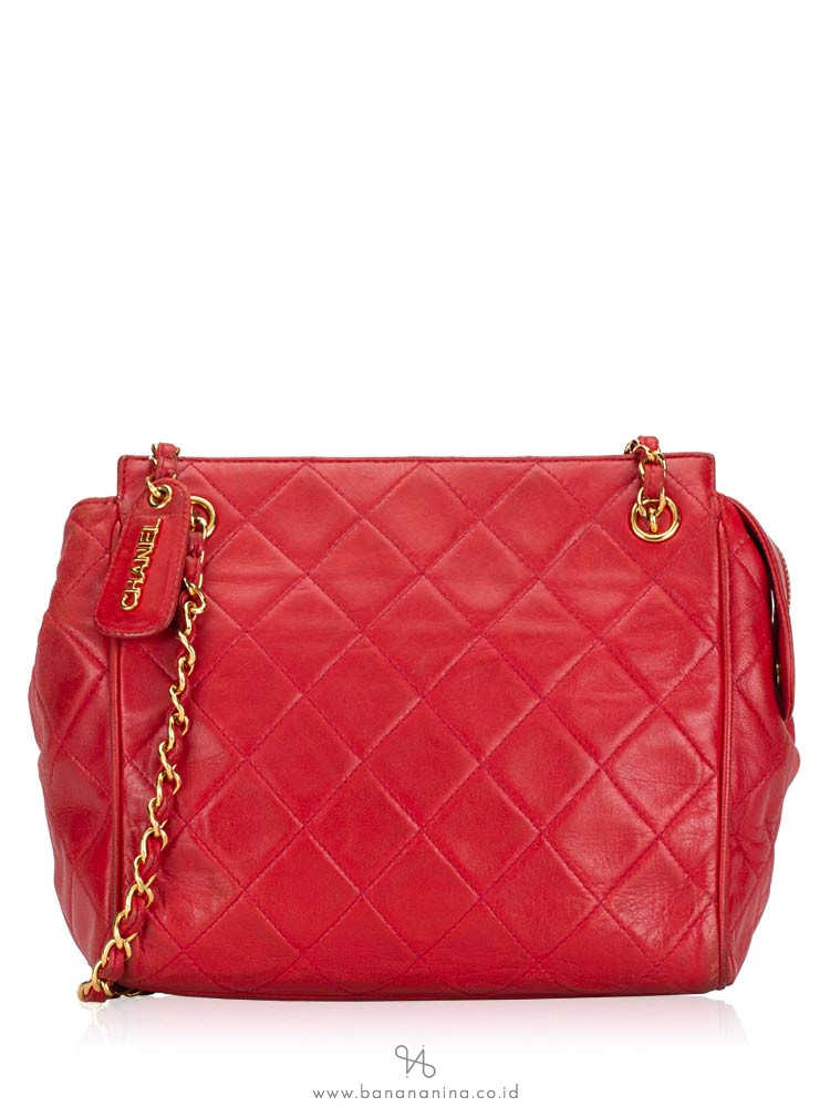 CHANEL Vintage Petite Timeless Shopping Bag Red