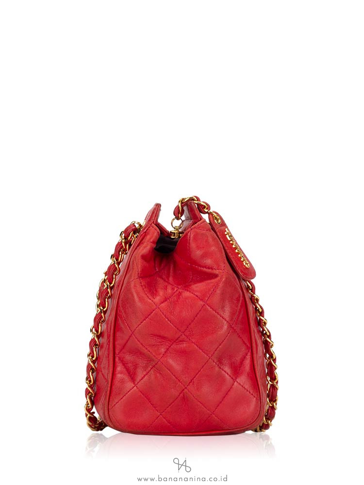 CHANEL Vintage Petite Timeless Shopping Bag Red