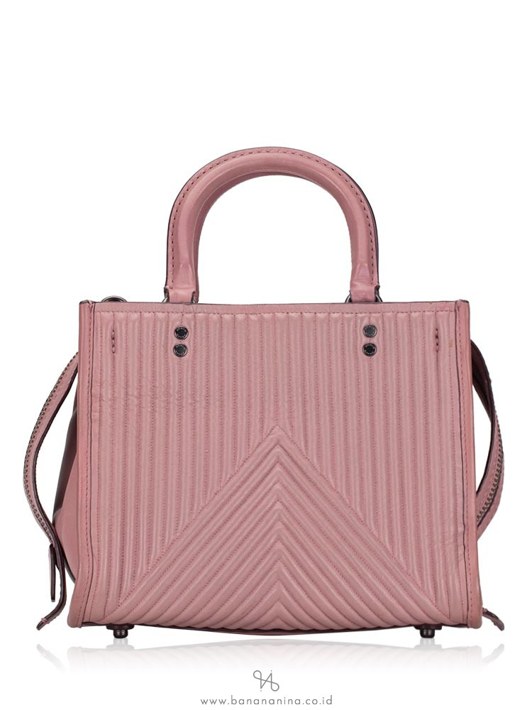COACH 22797 Quilted and Rivets Leather Rogue 25 Dusty Rose