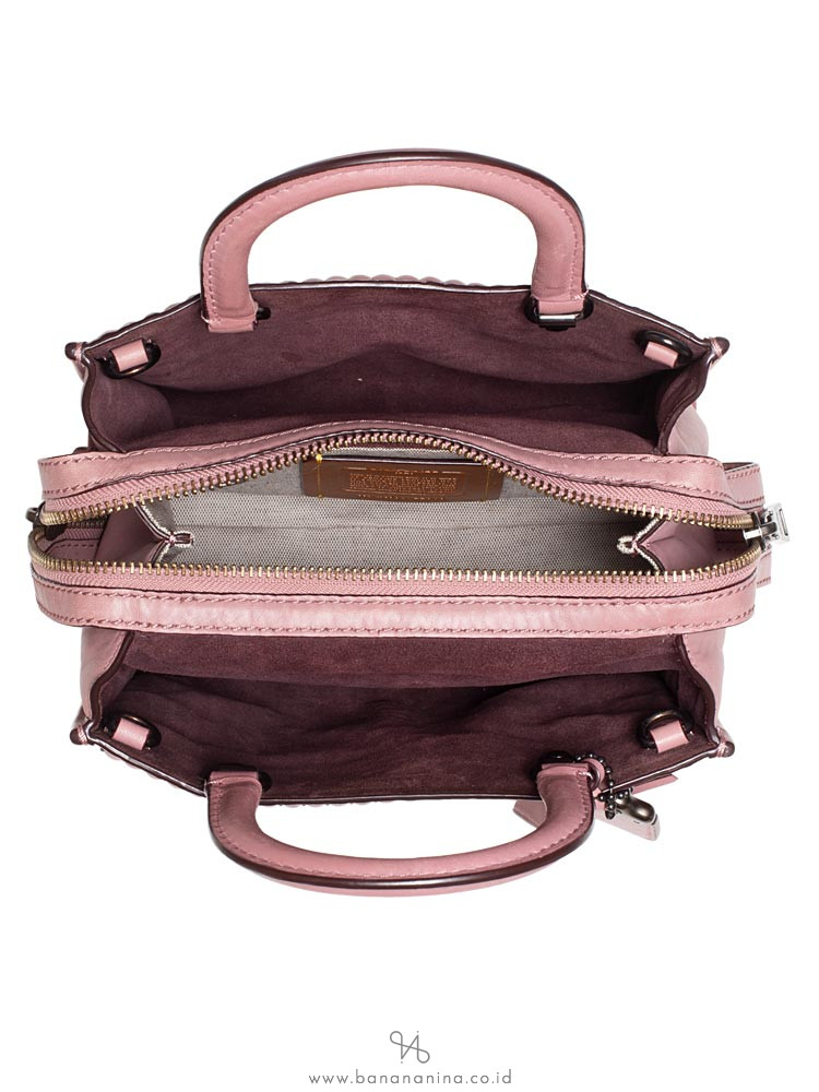 COACH 22797 Quilted and Rivets Leather Rogue 25 Dusty Rose