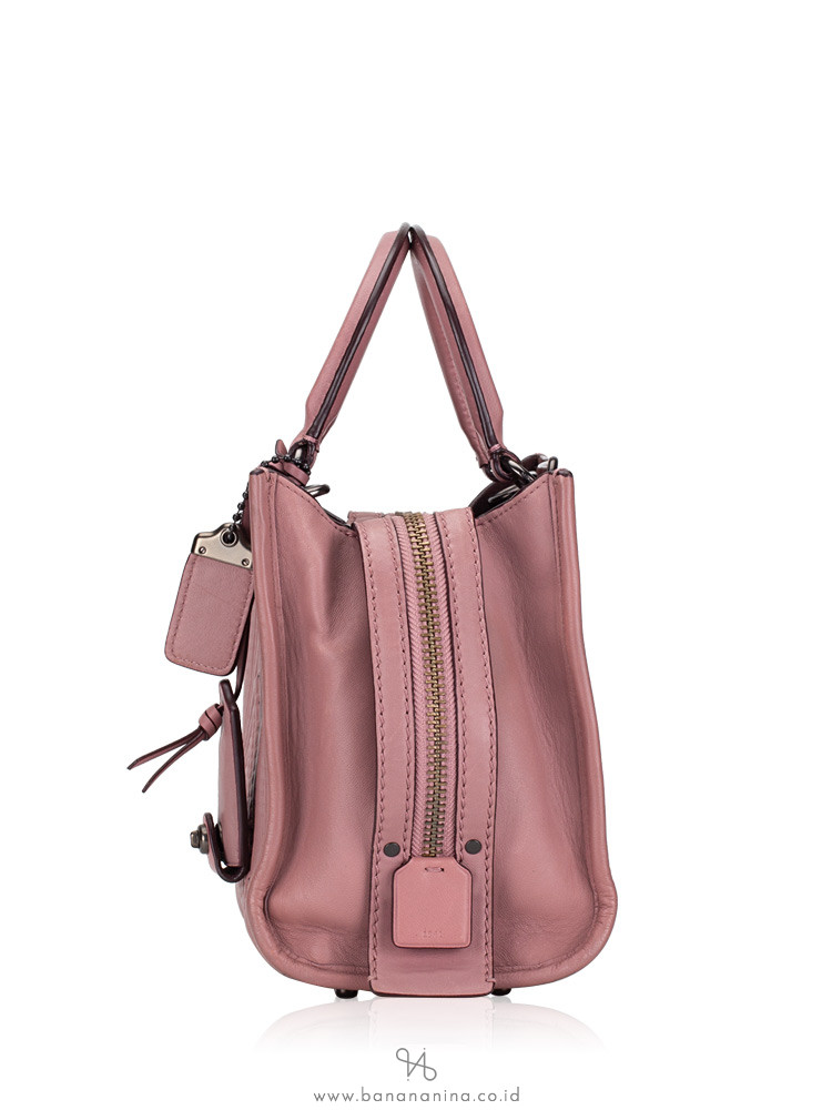 COACH 22797 Quilted and Rivets Leather Rogue 25 Dusty Rose