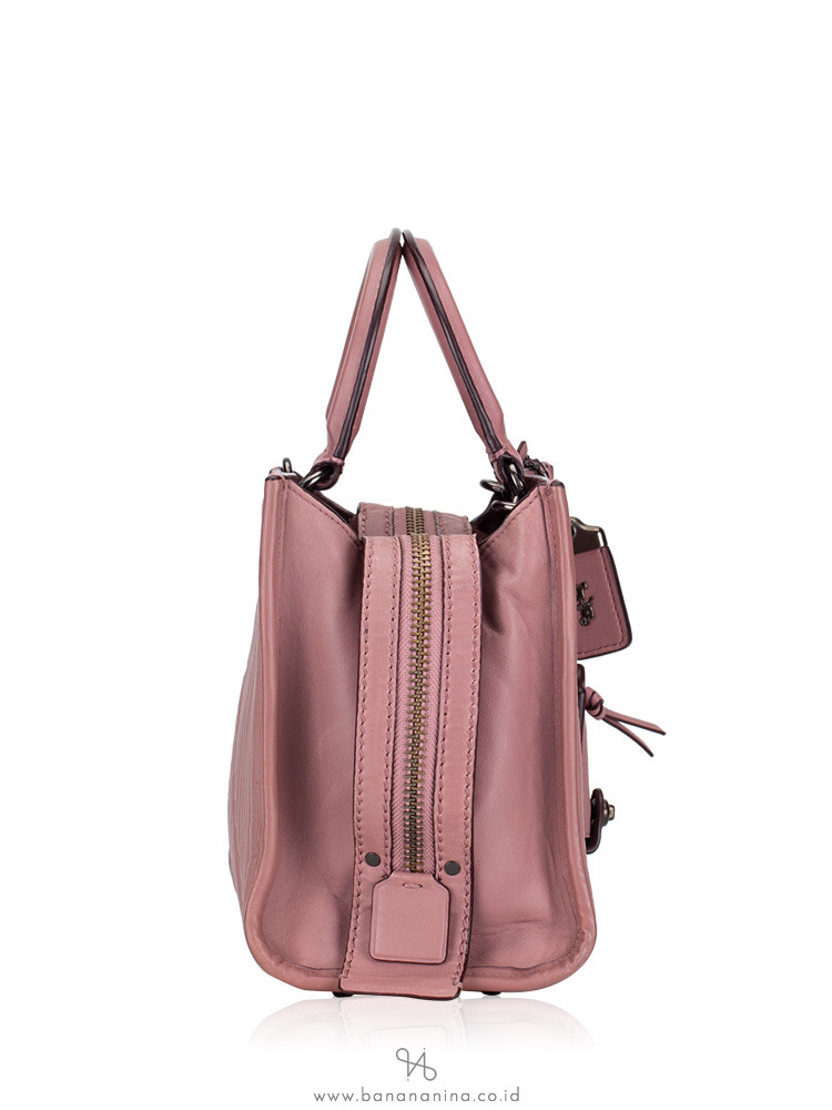 COACH 22797 Quilted and Rivets Leather Rogue 25 Dusty Rose