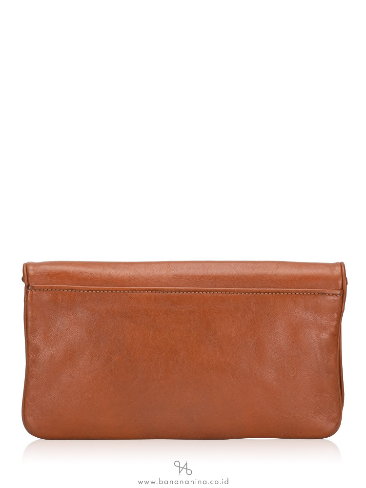 TORY BURCH Bombe Reva Leather Clutch Luggage