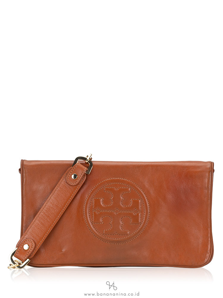 TORY BURCH Bombe Reva Leather Clutch Luggage