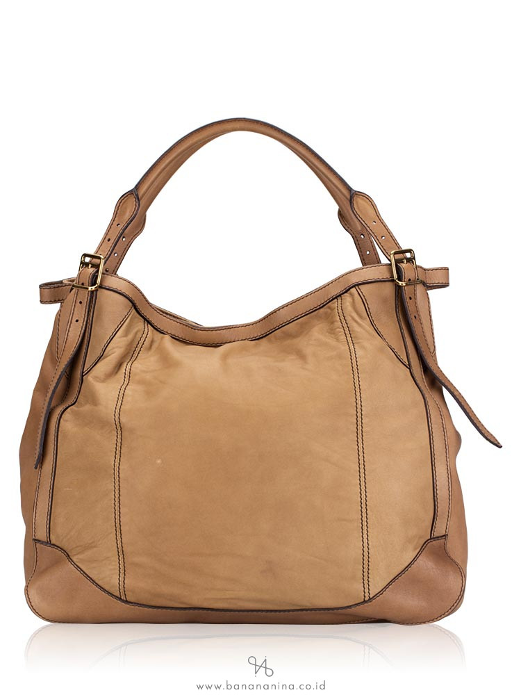 BURBERRY Slouchy Oversized Leather Tote Brown