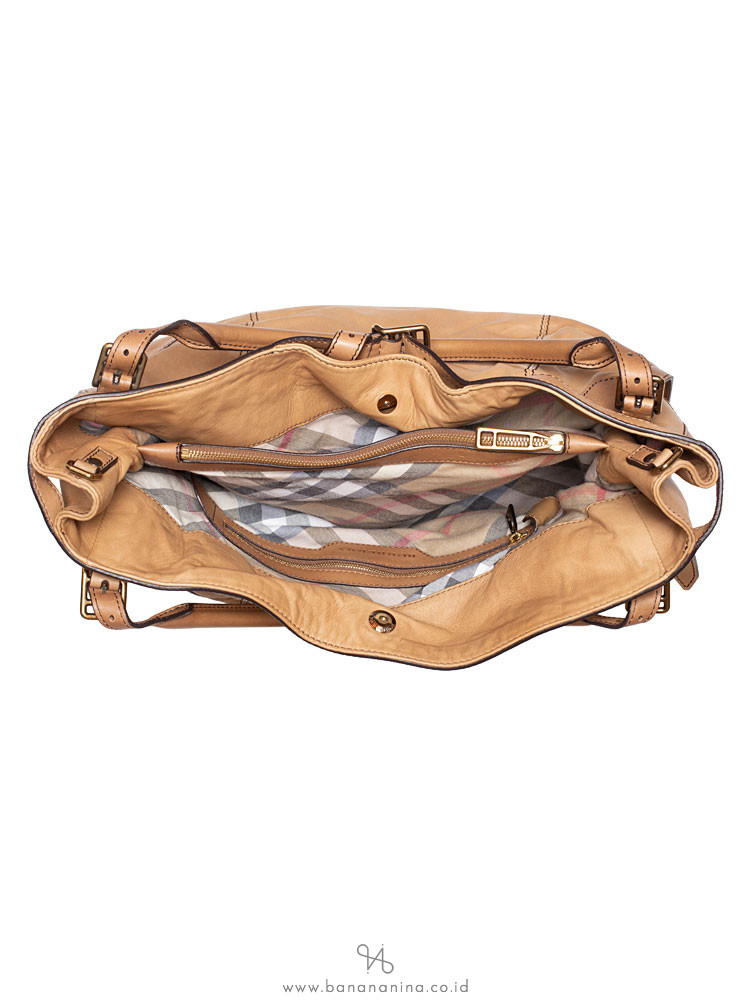 BURBERRY Slouchy Oversized Leather Tote Brown