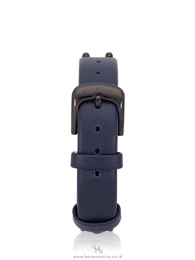 SALVATORE FERRAGAMO SFCR00318 Fiore Leather Watch Blue Black