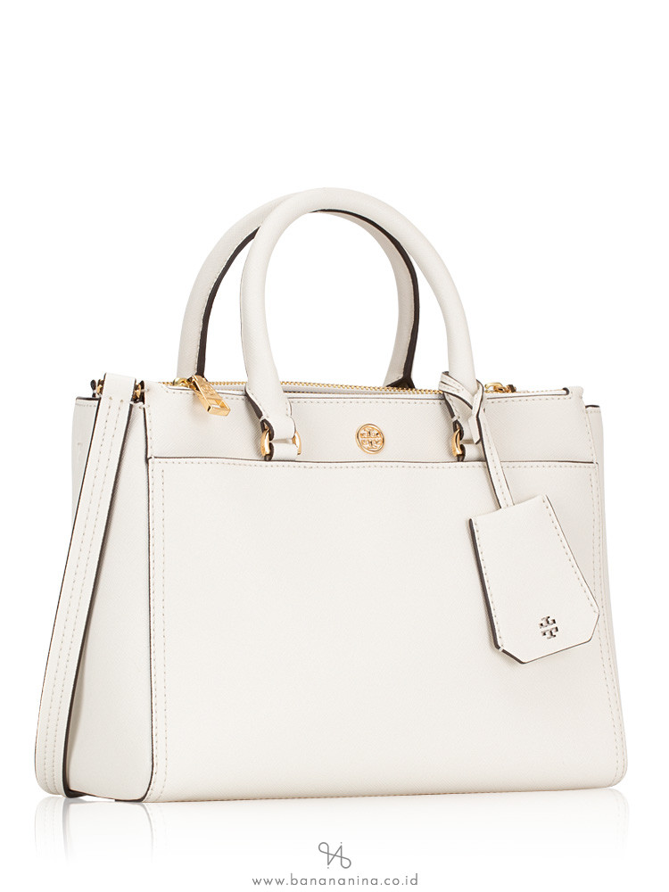 TORY BURCH Robinson Small Double Zip Tote Birch Shell Pink