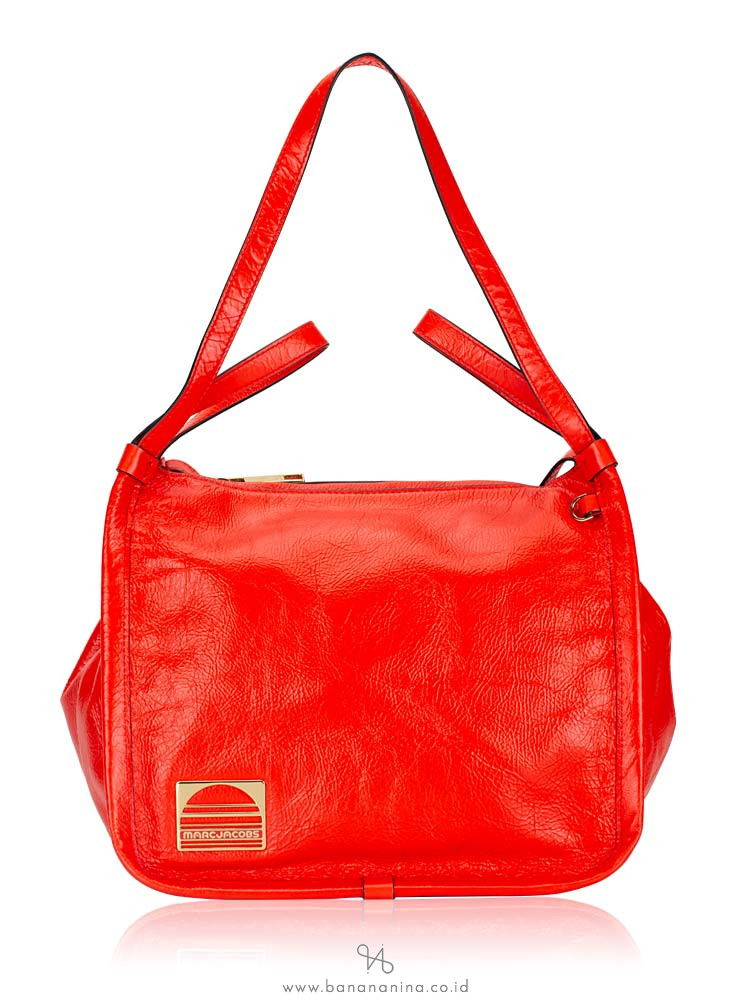 MARC JACOBS Leather Sport Tote Poppy Red