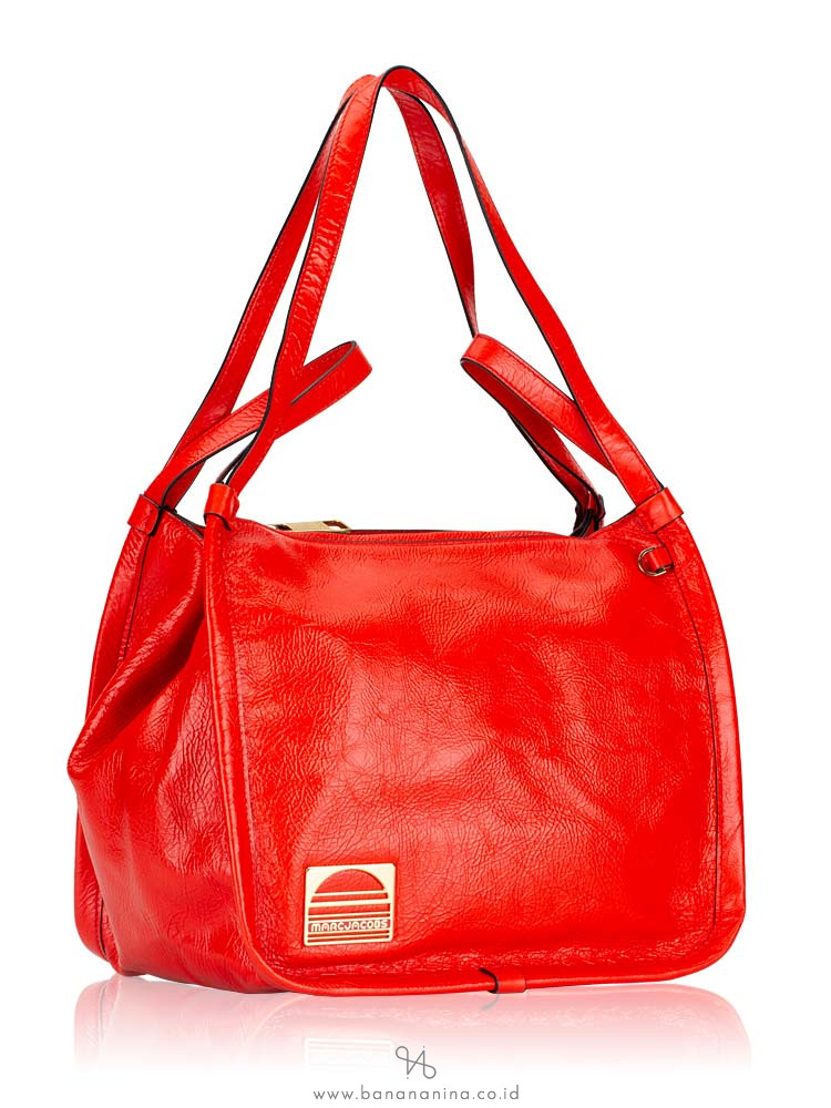 MARC JACOBS Leather Sport Tote Poppy Red