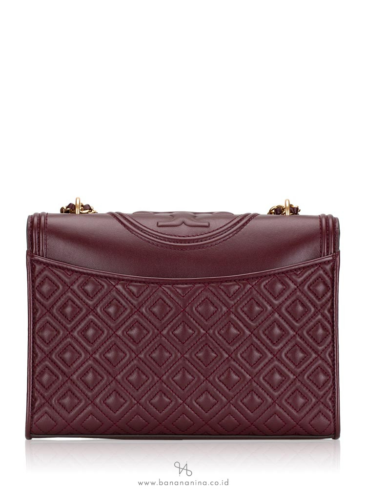 TORY BURCH Fleming Convertible Shoulder Bag Claret