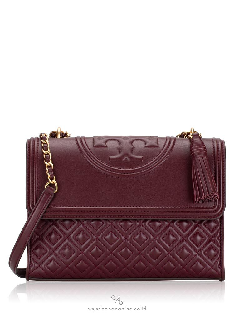 TORY BURCH Fleming Convertible Shoulder Bag Claret