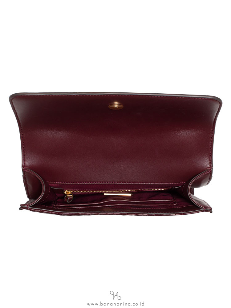 TORY BURCH Fleming Convertible Shoulder Bag Claret