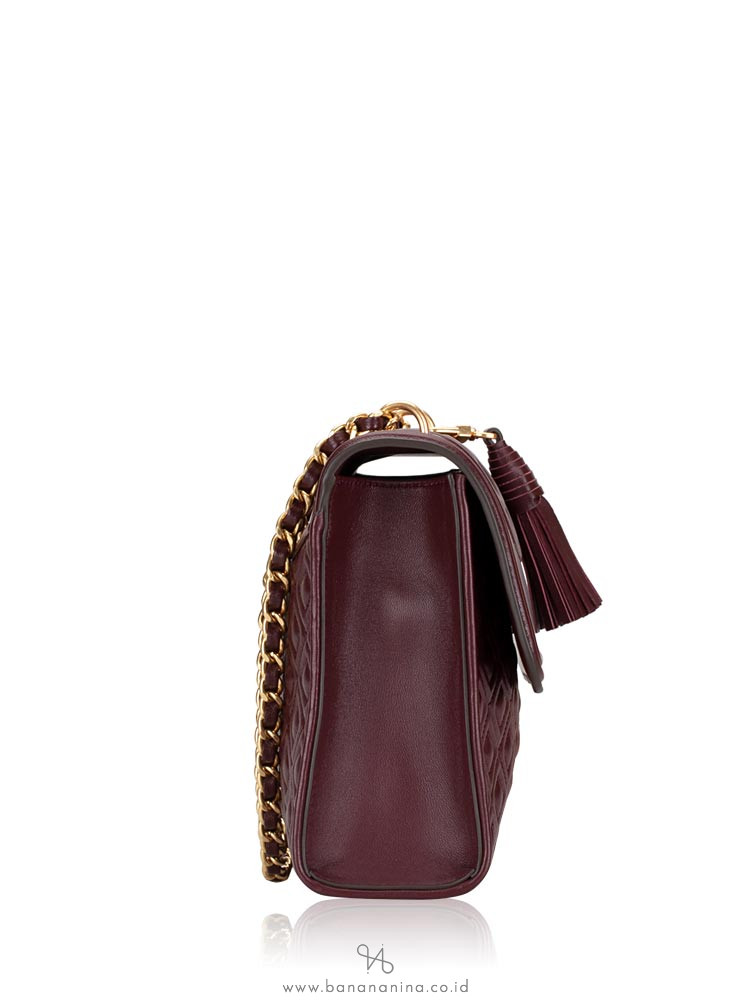 TORY BURCH Fleming Convertible Shoulder Bag Claret