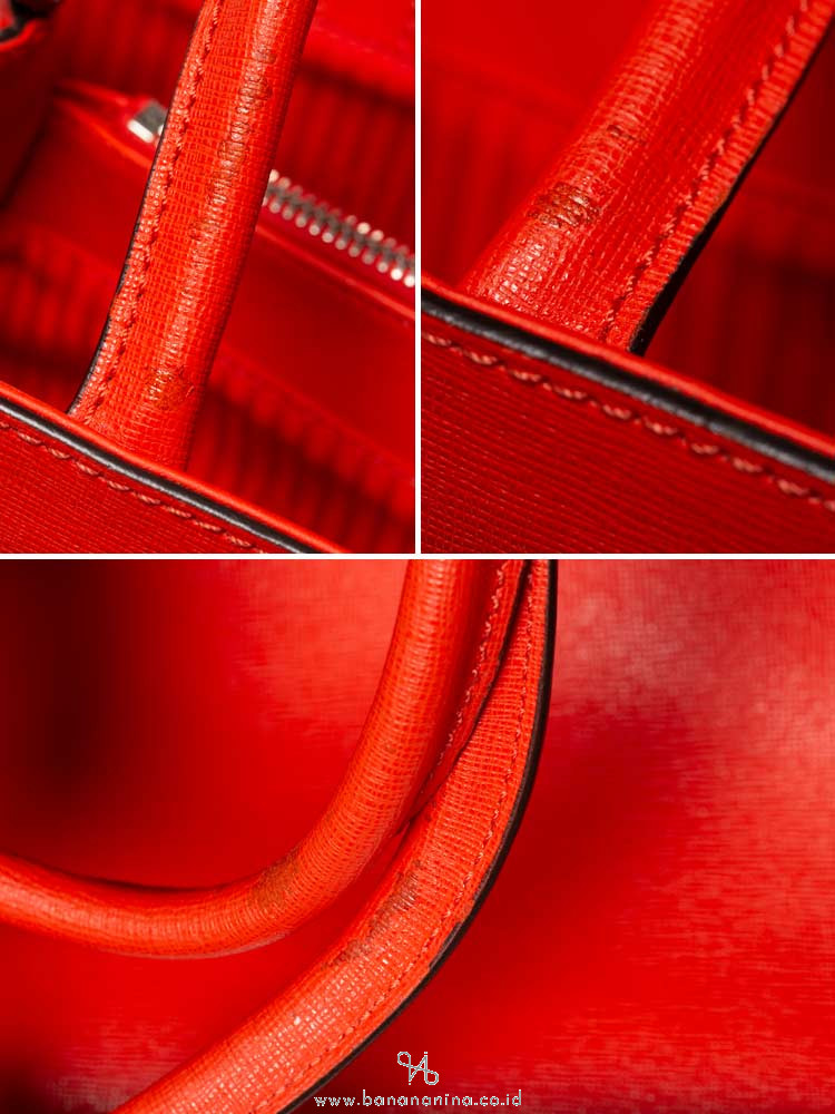FENDI Vitello Elite Regular 2Jours Tote Poppy Red
