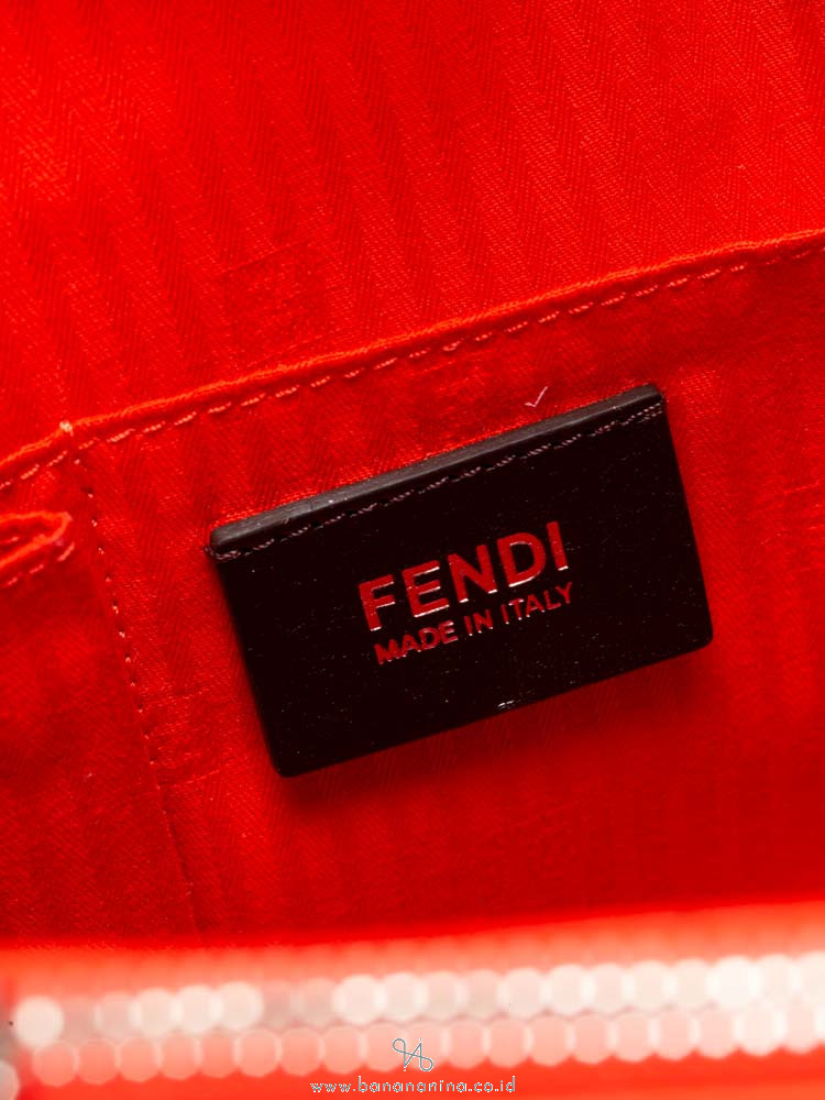 FENDI Vitello Elite Regular 2Jours Tote Poppy Red
