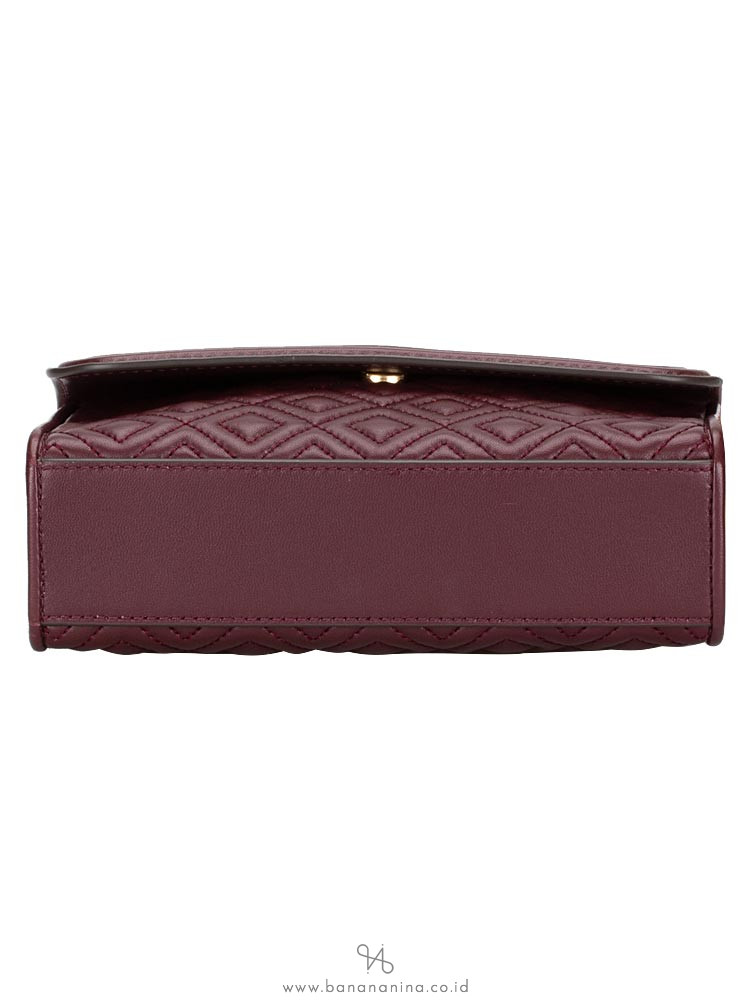TORY BURCH Fleming Small Convertible Shoulder Bag Claret