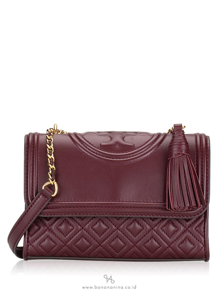 TORY BURCH Fleming Small Convertible Shoulder Bag Claret