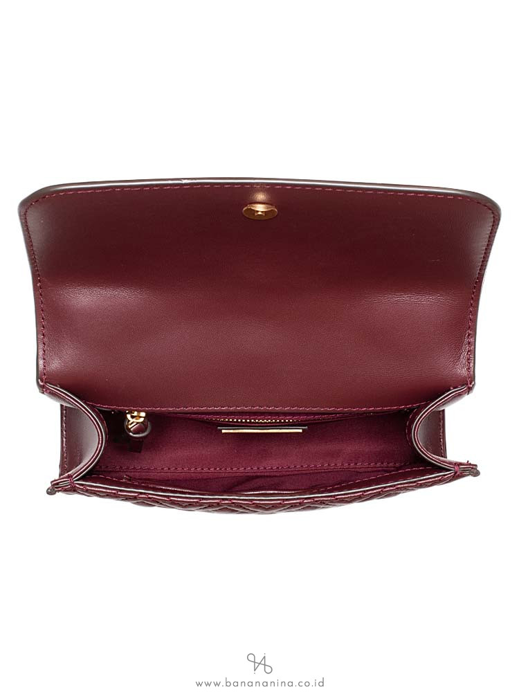 TORY BURCH Fleming Small Convertible Shoulder Bag Claret