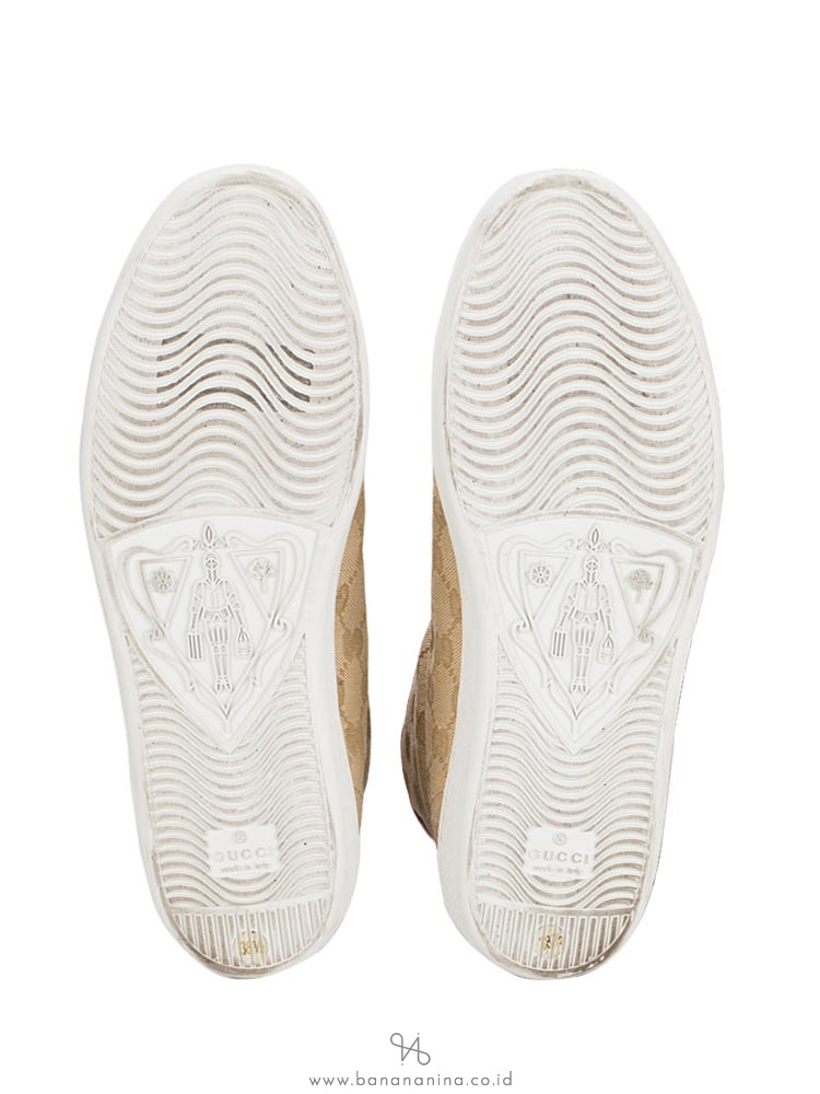 GUCCI Brooklyn Original GG High-Top Sneaker Beige Sz 38.5