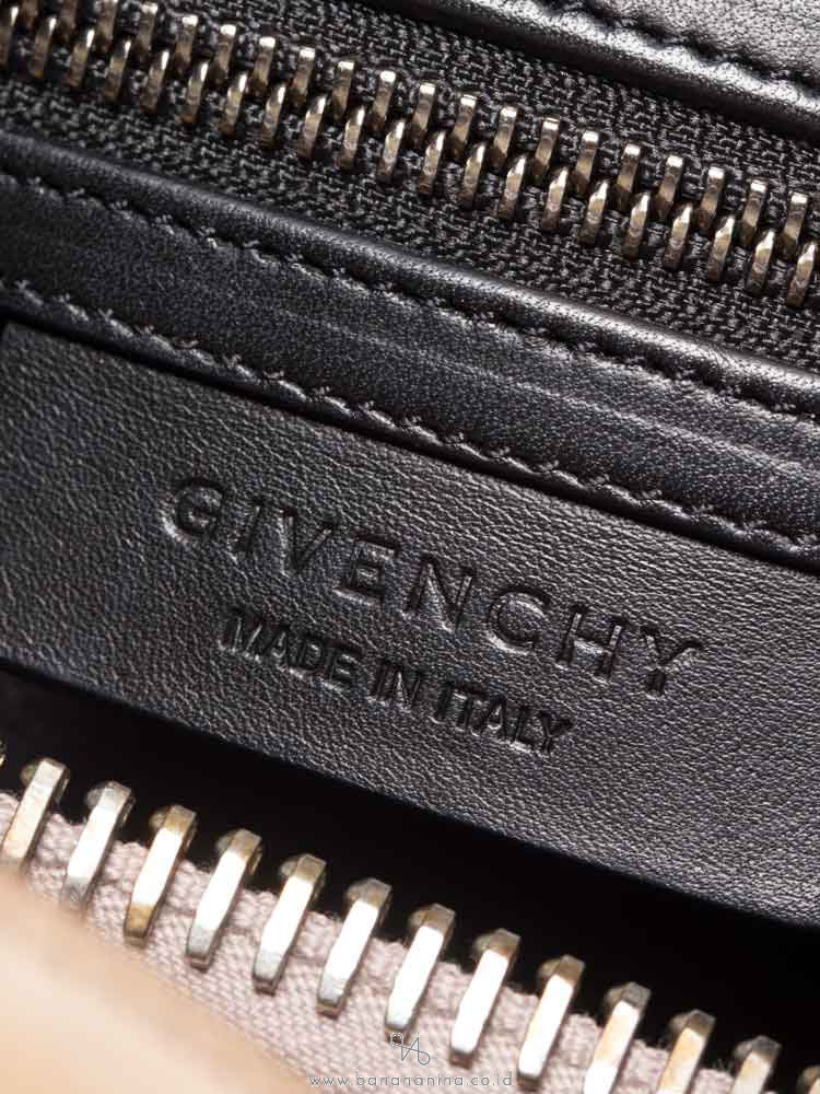 GIVENCHY Suede Croc Stamped Small Antigona Beige