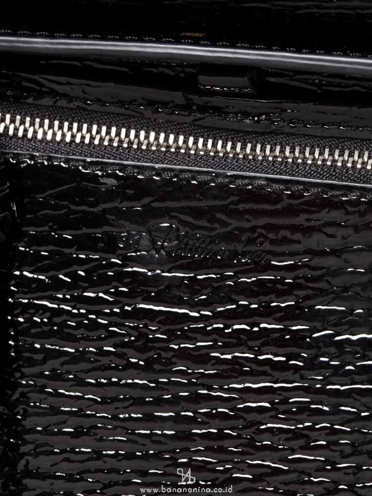 PHILLIP LIM Patent Leather Mini Pashli Black Silver