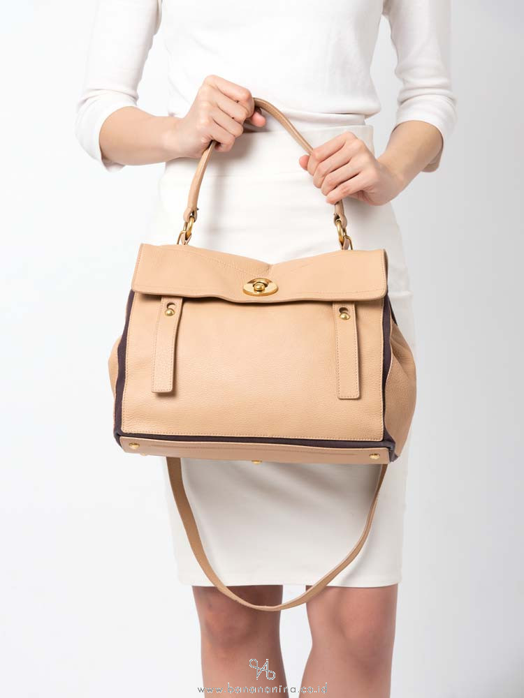 YSL Calfskin Medium Muse Two Beige