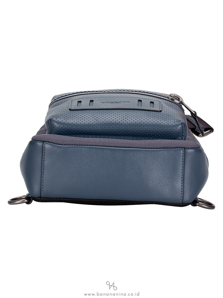 COACH Men 22242 Terrain Perforated Sling Pack Denim Graphite