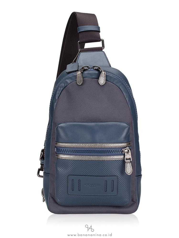 COACH Men 22242 Terrain Perforated Sling Pack Denim Graphite