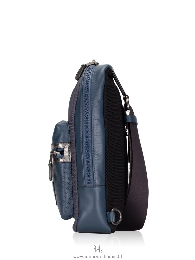 COACH Men 22242 Terrain Perforated Sling Pack Denim Graphite