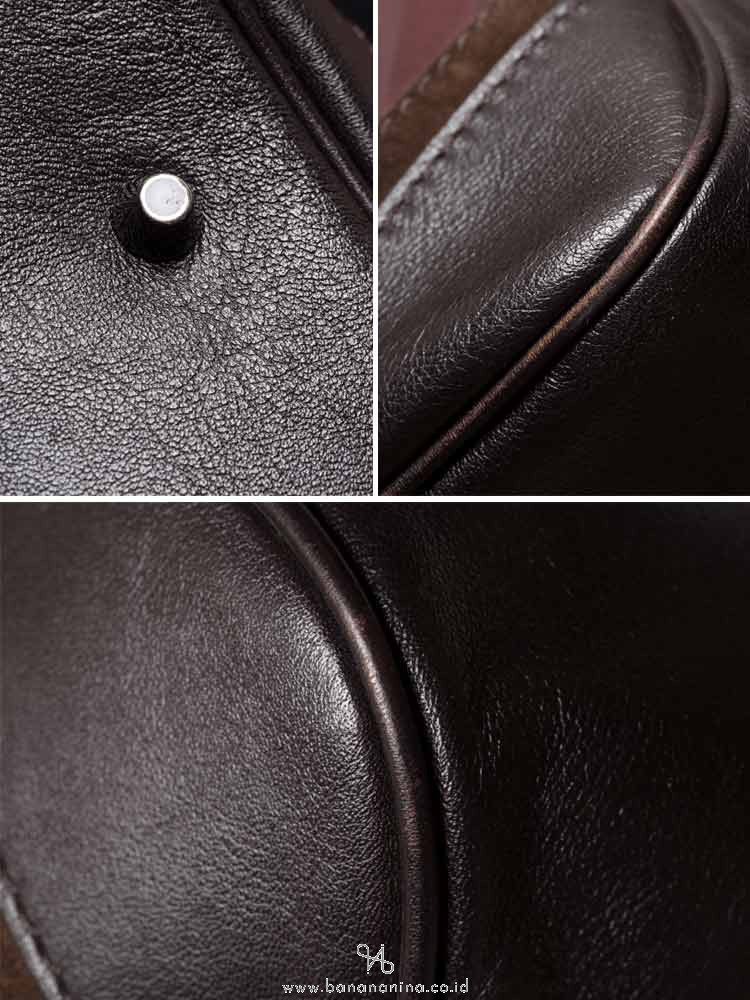 BURBERRY Nylon House Check Large Satchel Burgundy