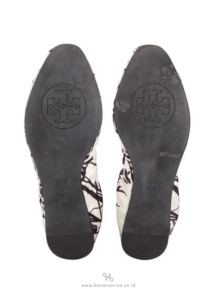 TORY BURCH Ally Satin Ballet Black Clancy Sz 7