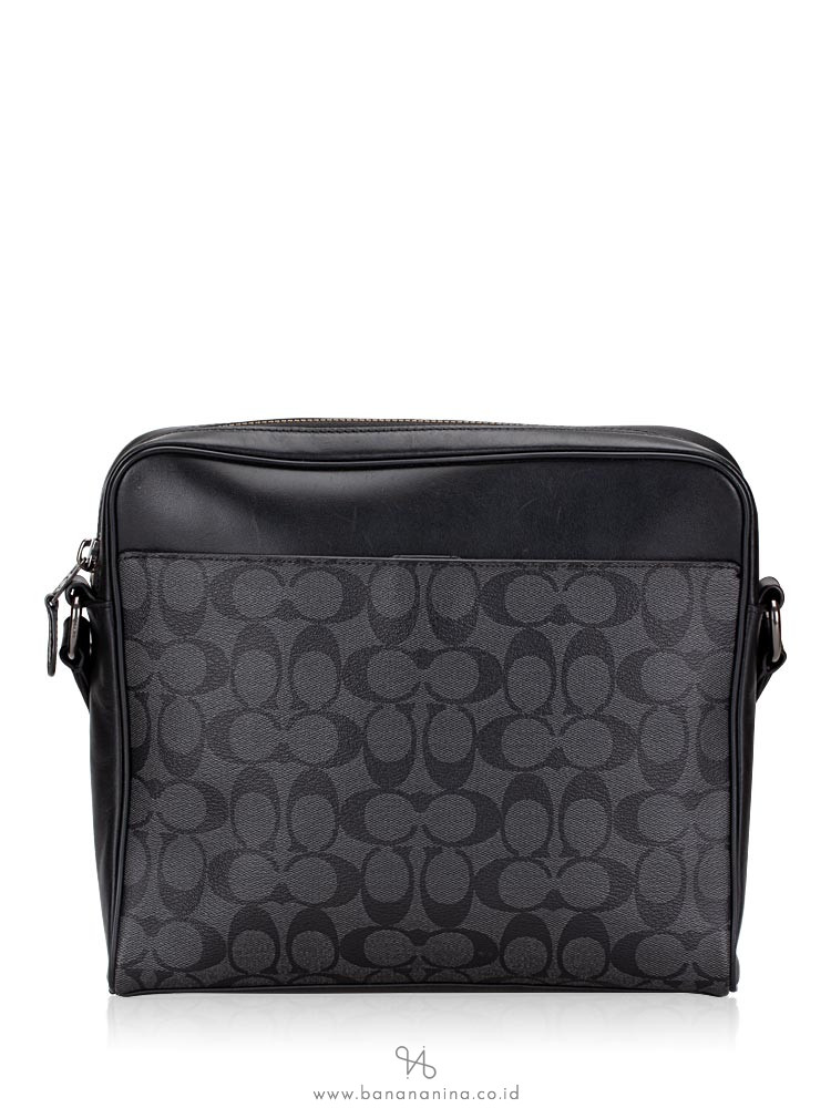 COACH Men 28456 Signature Charles Camera Bag Black Smoke