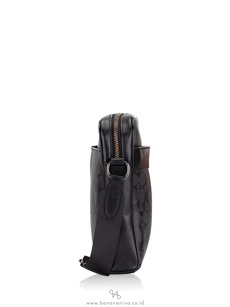 COACH Men 28456 Signature Charles Camera Bag Black Smoke