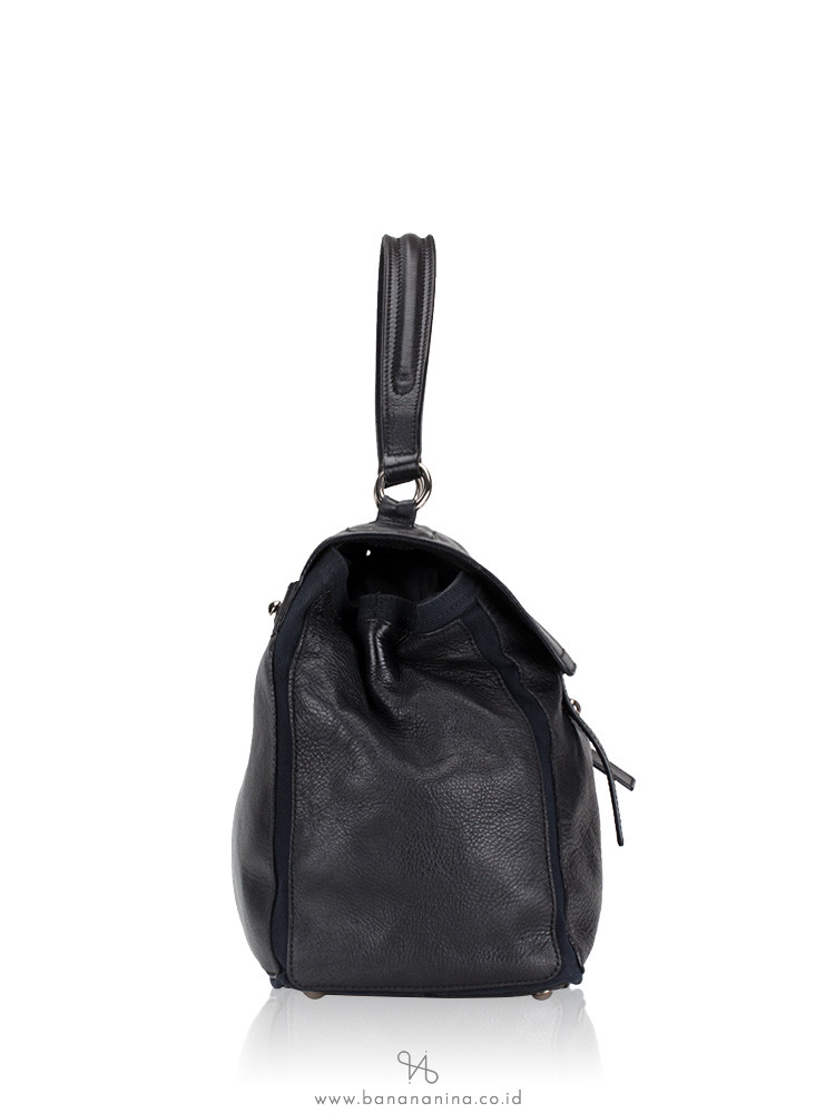 YSL Calfskin Canvas Large Muse Two Black