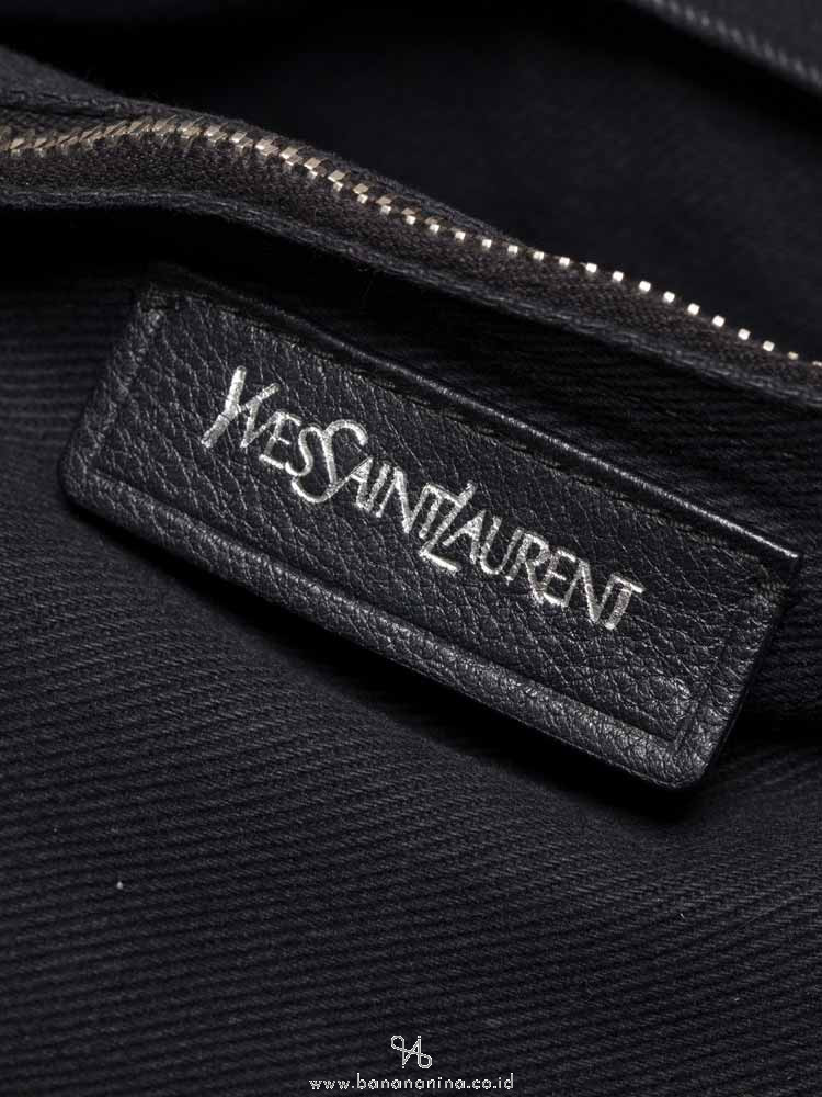 YSL Calfskin Canvas Large Muse Two Black