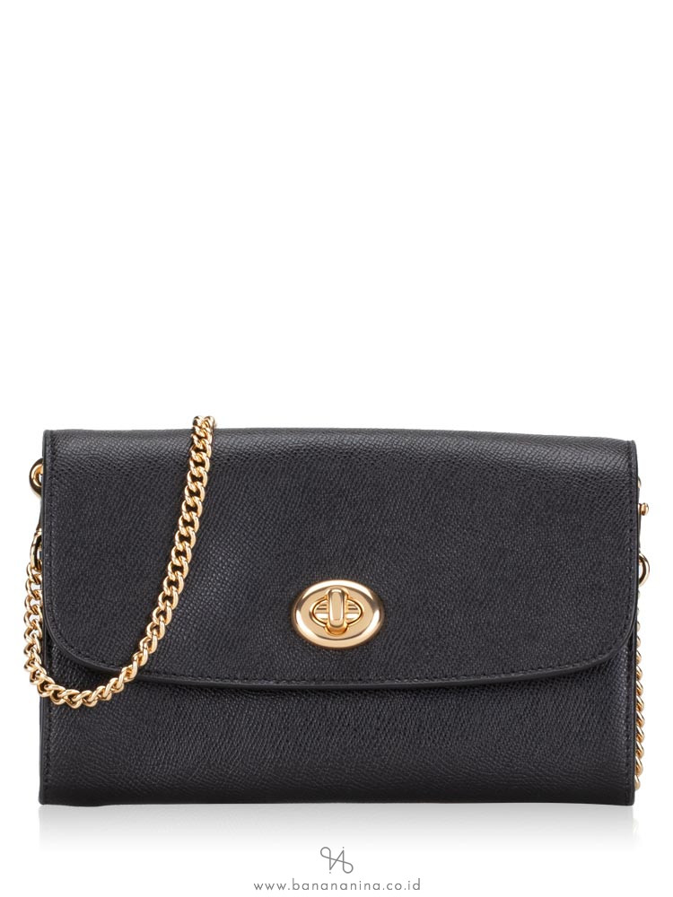 COACH 33390 Crossgrain Chain Crossbody Black