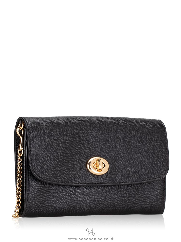 COACH 33390 Crossgrain Chain Crossbody Black